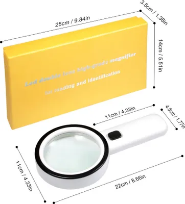 Obrázok produktu pre 30x ručná lupa s LED osvetlením, ideálna na čítanie a šperky.
