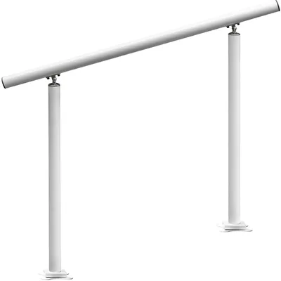 Produktbild von SucceBuy Treppengeländer aus Aluminium, 3 Fuß, weiß, mit Handlauf und Montagematerial. Geeignet für Innen- und Außenbereiche sowie Treppen mit einem Neigungswinkel von 0-60 Grad.