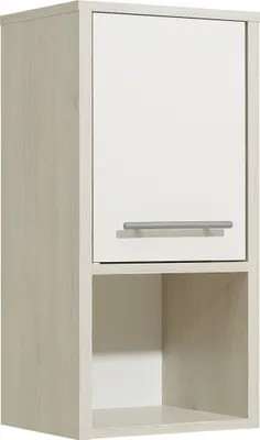 Produktbild von Hängeschrank "Quickset 350" in Pinie Ida Hell / Weiß Glanz mit einer Tür und einem Einlegeboden. Abmessungen (BxHxT) 33x68x28 cm