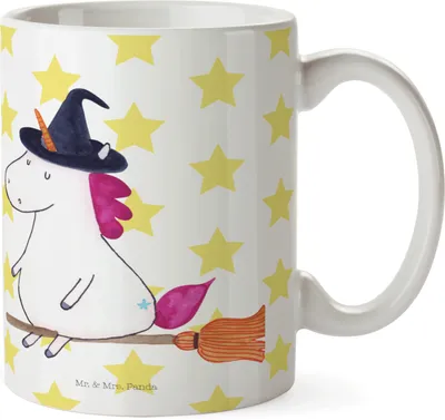 Produktbild von Mr. & Mrs. Panda Kinderbecher Einhorn Hexe - Weiß - Geschenk, Haferl, Teufel, Unicorn, Kunststoffbecher, Freundin, Leben, Kindertasse, Pott, Frau, Einhörner