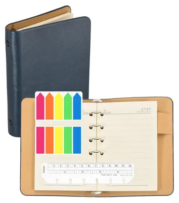 Produktbild von Omgoods – Notizbuch aus Leder mit linierter Seiten und Ringbindung, 6er-Set