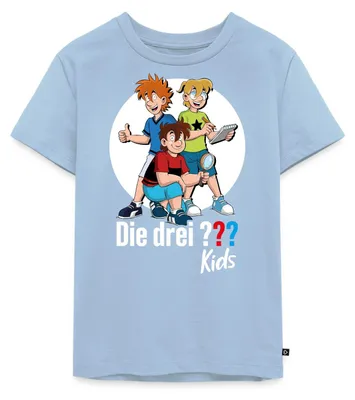 Produktbild von Spreadshirt Die Drei Fragezeichen Kids Justus, Peter, Bob Team Kinder Premium T-Shirt, 110/116 (4 Jahre), Hellblau