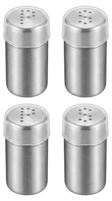 Mini Salzstreuer Set 4er, Edelstahl, tragbar, P+S Löcher