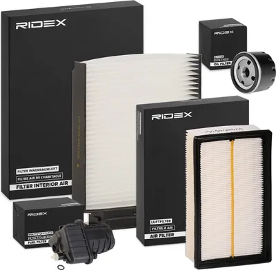 Produktbild von RIDEX Filterset Inspektionspaket Filtersatz für RENAULT Clio III Schrägheck (BR0/1, CR0/1) MODUS / GRAND MODUS (F/JP0) CLIO Grandtour (KR0/1)