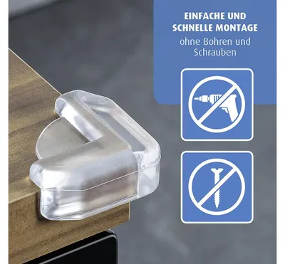 Obrázek produktu pro reer ochrana rohů univerzální, sada 4 ks, ochrana rohů, ochrana proti nárazu, dětská pojistka, průhledná, 4904
