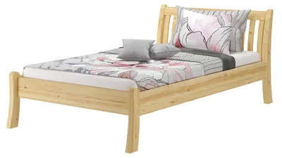 Produktbild von Komfortables Einzelbett Seniorenbett 120x200 Gästebett Kiefer massiv V-60.61-12ohne Zubehör