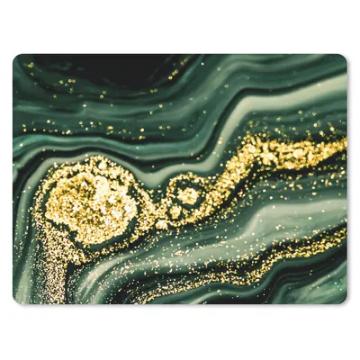 Produktbild von MuchoWow® Mauspad Mousepad Marmor - Gold - Glitter - Grün - Marmoroptik - Luxus 23x19 cm - Mousepads - Maus Mat - Pad - Mausunterlage - Schreibtischunterlage - Mauspad