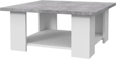 Obrázek produktu pro Konferenční stolek PILVI, bílá a světlý beton, 67 x 67 x 31 cm, moderní