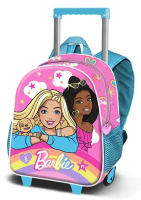 Immagine prodotto di Zaino Karactermania Barbie Rainbow, piccolo, 3D, 31x26x11 cm, 9 litri, con ruote, colore rosa, per bambini, taglia unica