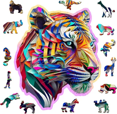 Produktbild von Wooden City Holz Puzzles Colorful Tiger