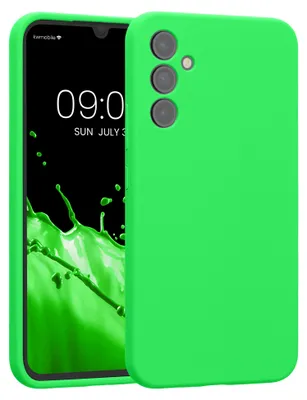 Produktbild von kwmobile Hülle kompatibel mit Samsung Galaxy A34 5G - Hülle Silikon gummiert - Handyhülle - Handy Case in Neon Grün