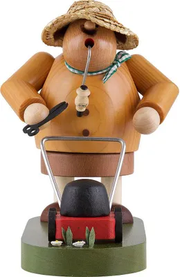 Immagine prodotto di Uomo fumatore giardiniere con tosaerba WxDxH= 13x19x18cm NUOVO