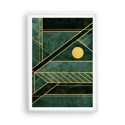 Produktbild von Gerahmtes Poster - Weißer Rahmen - Grün Stück geometrisch - 70x100 cm - Wand Bild - Wanddeko - Wandbilder - Kunstposter - Wandposter - Bilderrahmen - Bilder - Kunstdruck - P2WPA70x100-4797