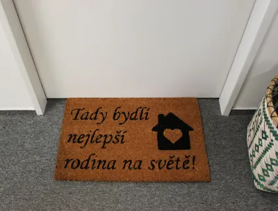 Immagine prodotto di HOME ELEMENTS Tappetino in fibra di cocco 40 x 60 cm, La famiglia migliore del mondo vive qui!