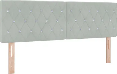 Zdjęcie produktu dla Wezgłowie LED z paskami LED Jasnoszary 144 cm Aksamit