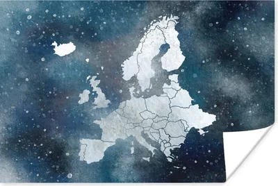 Produktbild von MuchoWow® Poster Karte - Europa - Sternenhimmel 60x40 cm - Schlafzimmerdekoration