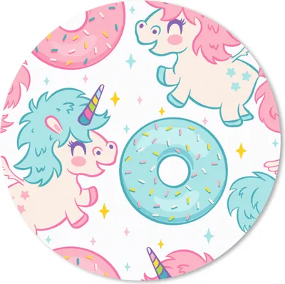 Produktbild von MuchoWow® Mauspad Mousepad Einhorn - Donut - Baby 20x20 cm - Mousepads - Maus Mat - Pad - Mausunterlage - Schreibtischmatte
