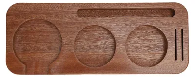 Obrázok produktu pre Portafilter 51 mm - Stanovište na prípravu kávy - Držiak na odmerky - Orechové drevo - Kompaktný - Robustná konštrukcia - Multifunkčný dizajn - Stanovište na utlačanie kávy