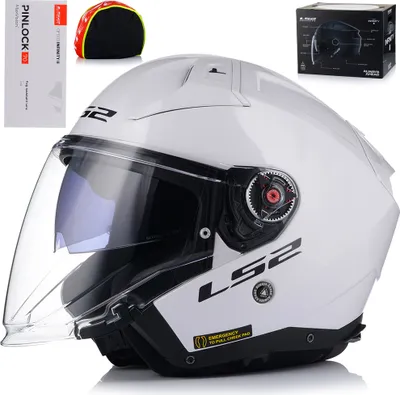 Image de LS2 casque jet "OF603 Infinity II Solid" 4 blanc, taille 59 / 60 = L