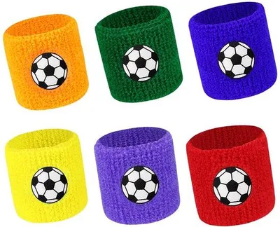 Obrázek produktu pro Solidchoice – Barevné sportovní pásky na zápěstí – 6 kusů – Bavlna – Ideální pro fotbal a tenis – Vhodné pro každého