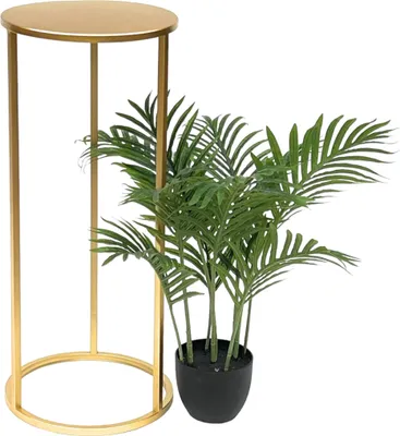 Produktbild von DanDiBo Blumenhocker Metall Gold Rund 70 cm Blumenständer Beistelltisch 96510 L Blumensäule Modern Pflanzenständer Pflanzenhocker