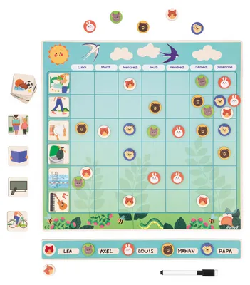 Produktbild von Janod Magnettafel - Wochenplan für Kinder - Lernspielzeug