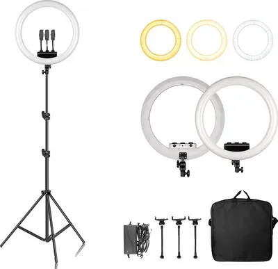 Obrázek produktu pro Selfie kroužkové světlo, LED video světlo, stativový stojan, 200 cm bílý