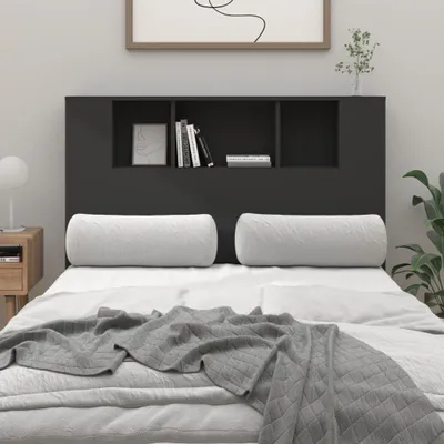 Immagine prodotto di The Living Store Testiera con ripiani nera 120x18,5x102,5 cm