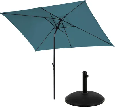 Produktbild von SVITA Sonnenschirm Set mit Schirmständer 3x2m Balkonschirm rechteckig Petrol