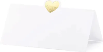 Zdjęcie produktu dla Wizytówki na stół - Serce, złoty, 10x5cm (1 op. / 10 szt.)