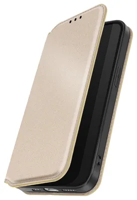Produktbild von Avizar, Etui iPhone 16e Flip Etui mit Kartenfach und Standfunktion, Gold