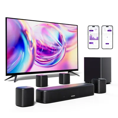 Produktbild von ULTIMEA 7.1ch Soundbar mit Subwoofer für TV, Surround Sound System für Heimkino, App Steuerung, 4 Surround Lautsprechern, verstellbarem EQ, Aura A40