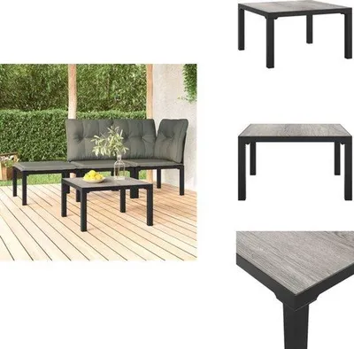 Obrázek produktu pro Zahradní konferenční stolek – ocel – šedý – 55 x 55 x 31 cm