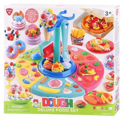 Produktbild von Playgo Knete Spielset Luxus Essensspaß - 5 bunte Knetdosen