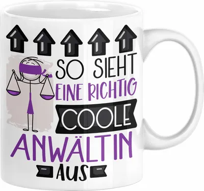 Produktbild von Anwältin Geschenk Tasse Lustig Geschenkidee für Anwältin Geburtstag So Sieht Eine Richtig Coole Anwältin Aus Frauen Spruch (Weiß)