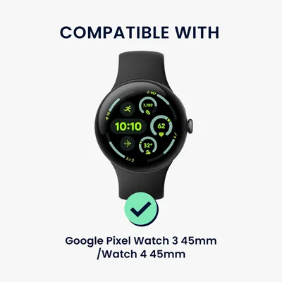 Produktbild von kwmobile Echtleder Uhrenarmband für Google Pixel Watch 3 45mm / Watch 4 45mm Armband - Ersatzarmband für Fitnesstracker - Wechselarmband Smartwatch -