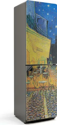 Zdjęcie produktu dla Van Gogh Nachtcafé - magnetyczna osłona lodówki - magnetyczna osłona lodówki - magnes na lodówkę - samoprzylepna tablica magnetyczna - folia magnetyczna na drzwi lodówki - 60x205 cm