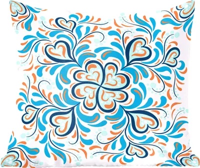 Produktbild von MuchoWow® Zierkissen Sofakissen Wohnzimmer Dekokissen 40x40 cm Vierblättriges Kleeblatt - Herzen - Blau - Muster - Foto Kissen - Schlafzimmer Dekoration