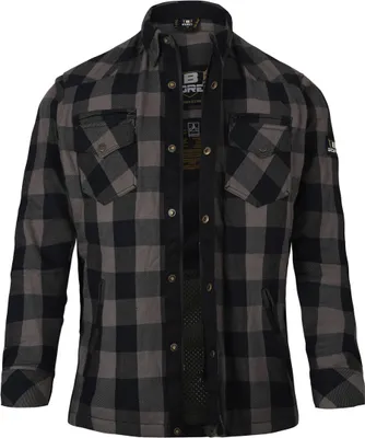 Produktbild von Bores Lumberjack Premium Damen Motorradhemd, grau/schwarz, S