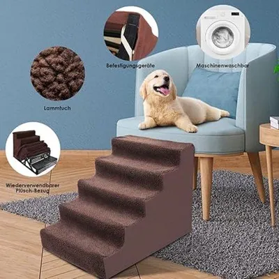 Produktbild von Famanu Hundetreppe für Bett und Sofa - 75 x 42 x 50 cm
