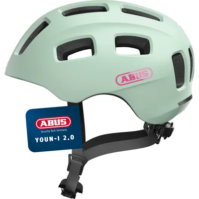 Produktbild von ABUS Fahrradhelm Youn-I 2.0 - mit Licht für Kinder, Jugendliche und junge Erwachsene - für Mädels und Jungs - Mint, Größe M