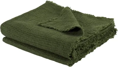 Produktbild von Zoeppritz Leinen-Plaid Honeybee Farbe huntergreen Größe 130x180