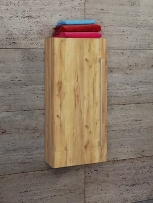 Produktbild von VCM Holz Holz Wandregal | Midischrank | Maße: H. 75 x B. 33 x T. 22 cm |  1 hohe Tür - Badinos D
