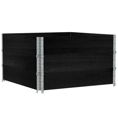 Produktbild von Pflanzkasten Schwarz 100x100 cm Massivholz Kiefer