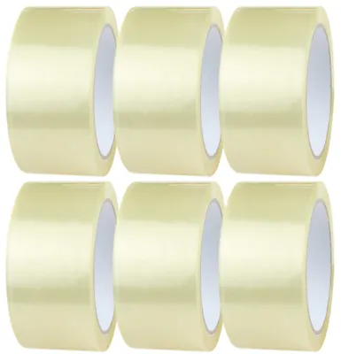Produktbild von 6 Rollen transparentes Verpackungsband (48 mm x 66 m) – starkes und haftendes Klebeband für Kartons