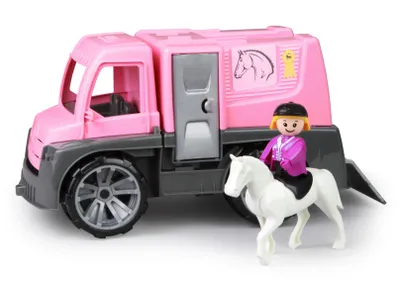Produktbild von Lena TRUXX Pferdetransporter, Spielset mit Pferd und Reiterin, Transportfahrzeug für Kinder ab 24 Monaten
