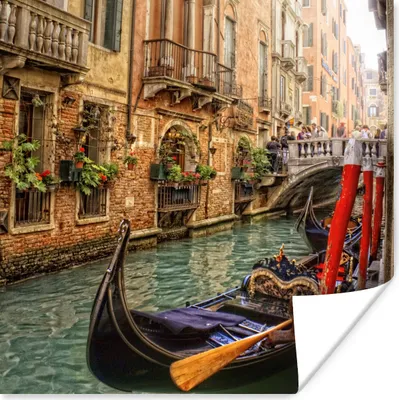 Produktbild von MuchoWow® Poster Venedig - Italien - Gondel 50x50 cm - Wohnzimmerdekoration