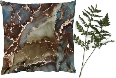 Produktbild von MuchoWow® Zierkissen Sofakissen Wohnzimmer Dekokissen 40x40 cm Marmor - Gold - Grün - Foto Kissen - Schlafzimmer Dekoration