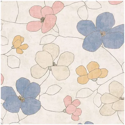 Immagine prodotto di Profhome 791472-GU Carta da parati floreale opaca grigio giallo rosa blu 5,33 m2