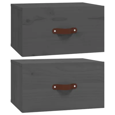 Produktbild von vidaXL Wand-Nachttische 2 Stk. Grau 40x29,5x22 cm